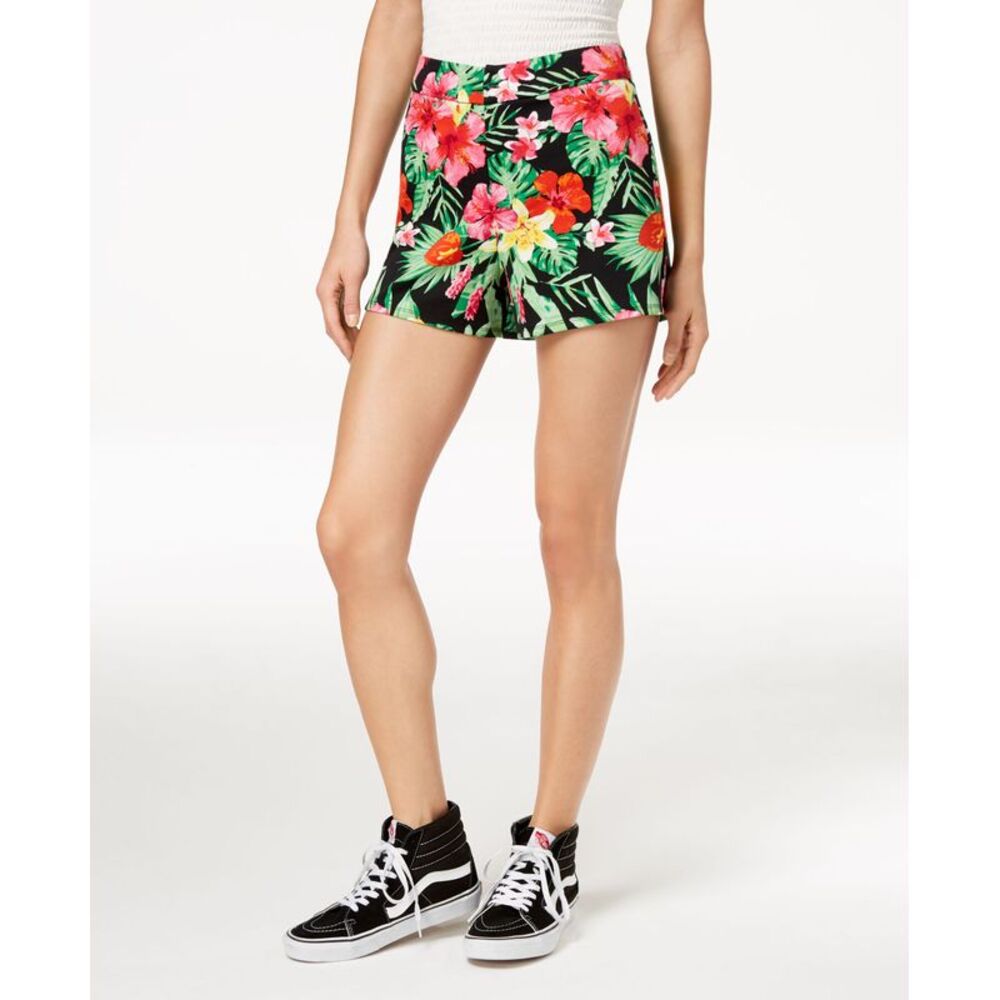 The Edit By Seventeen Juniors Floral Print High Waist Shorts